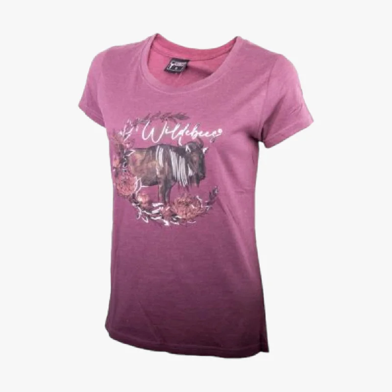 Wildebees Womens Wreath Short Sleeve Tee Mulberry Mel