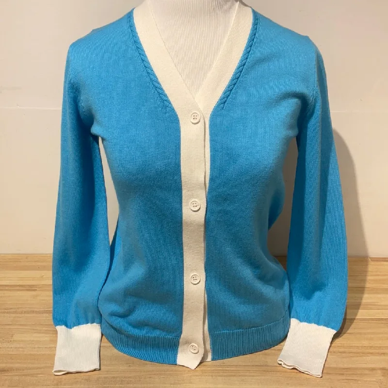 Burgess Blue/White Cardigan