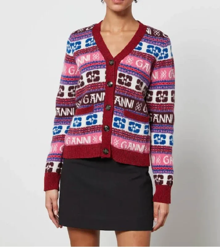 Ganni Logo Cardigan