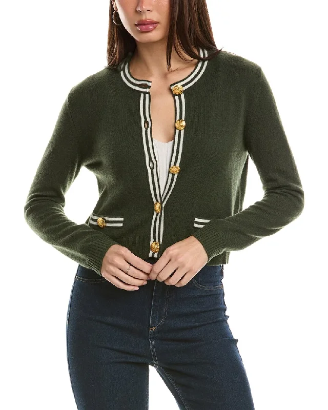 Hannah Rose Double Tipped Cropped Cashmere Cardigan