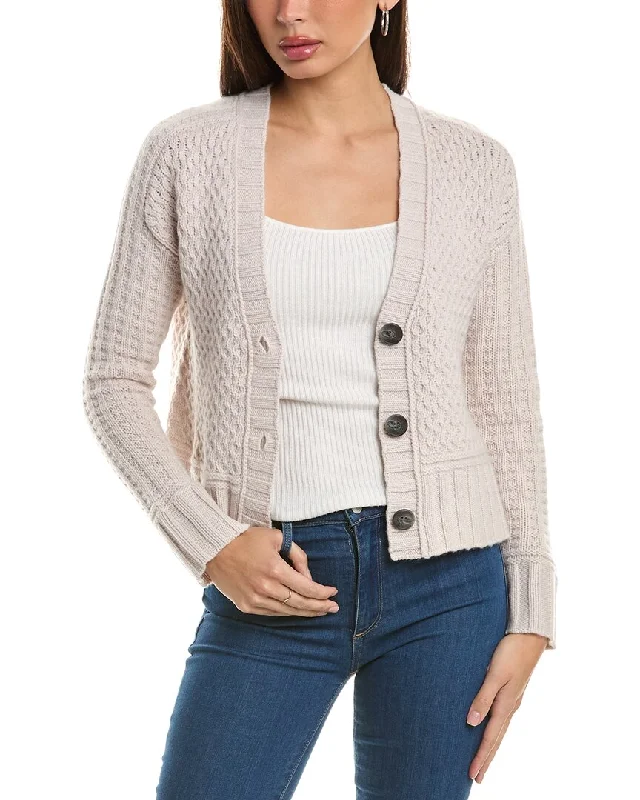 Hannah Rose Honeycomb Knit Wool & Cashmere-Blend Cardigan