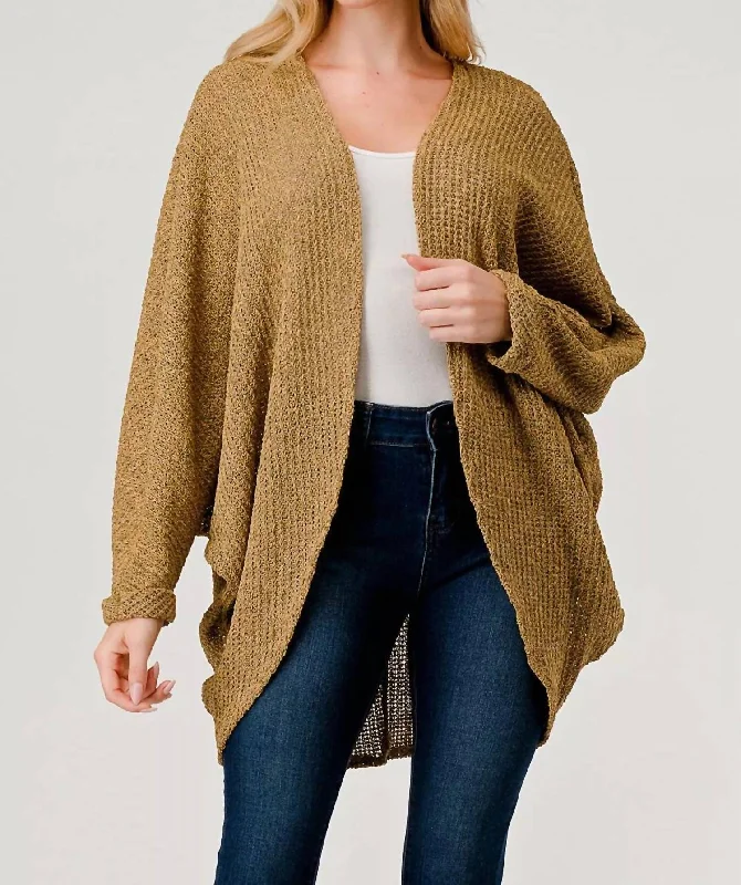 Open Cardigan In Mustard