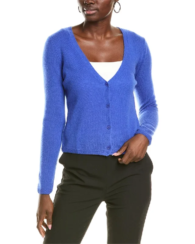 sofiacashmere Modern V-Neck Cashmere Cardigan