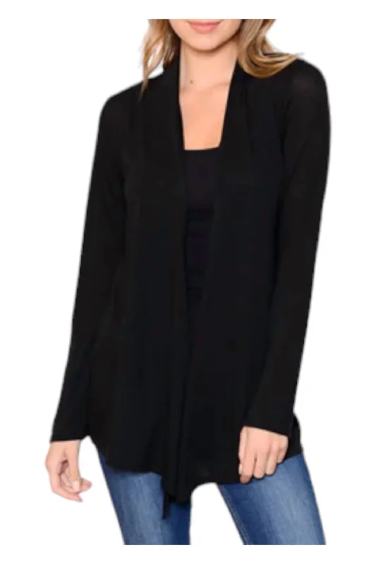 Soft Solid Cardigans In Black