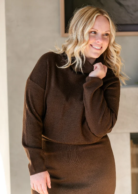 Chocolate Brown Turtleneck Sweater