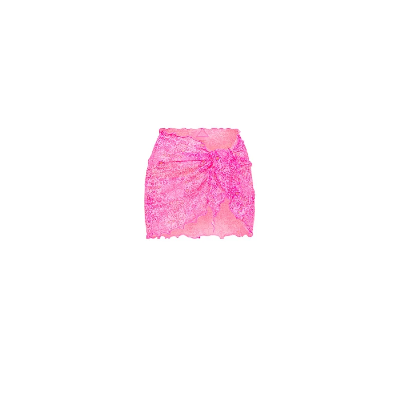 Kulani Kinis Mini Mesh Sarong Skirt-Rose Quartz