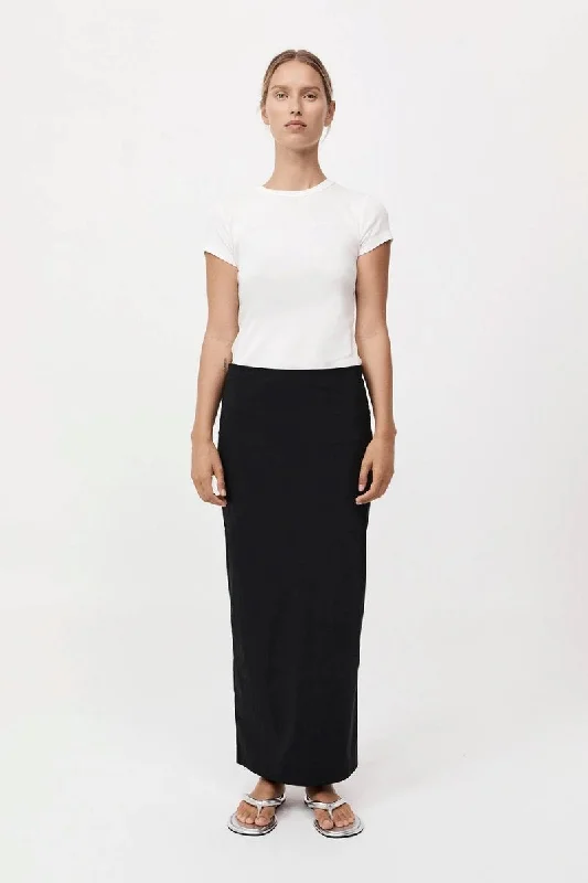 MINIMAL COLUMN SKIRT-BLACK