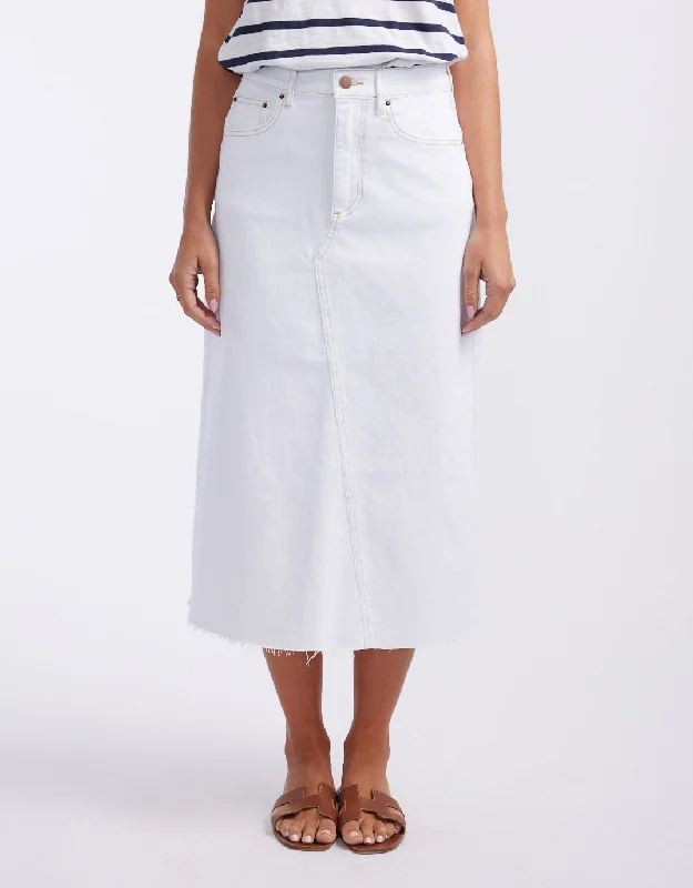 Saskia Denim Skirt - White