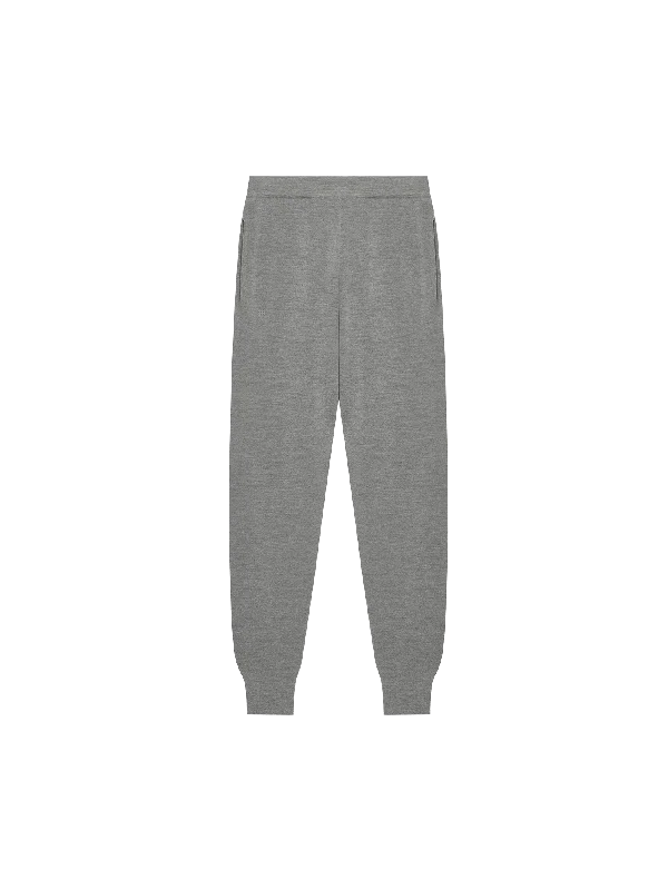 Mens DNA Regenerative Merino Wool Track Pants—grey marl