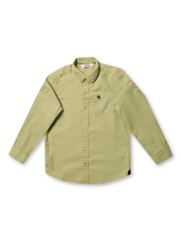 Boy's Green Full Sleeves Shirt