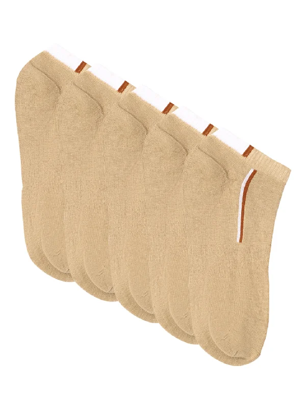 Men's Beige Basic Ankle length Socks -Pack of 5