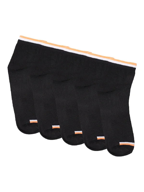 Men's Black Basic Ankle length Socks -Pack of 5