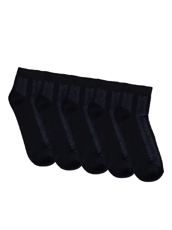 Men's Navy Blue Basic Ankle length Socks -Pack of 5