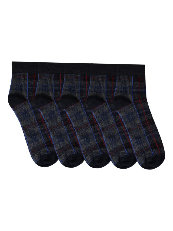 Men's Navy Blue Basic Ankle length Socks -Pack of 5