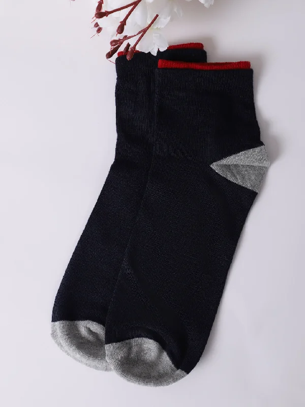 Men's Navy Blue Basic Ankle length Socks -Pack of 5