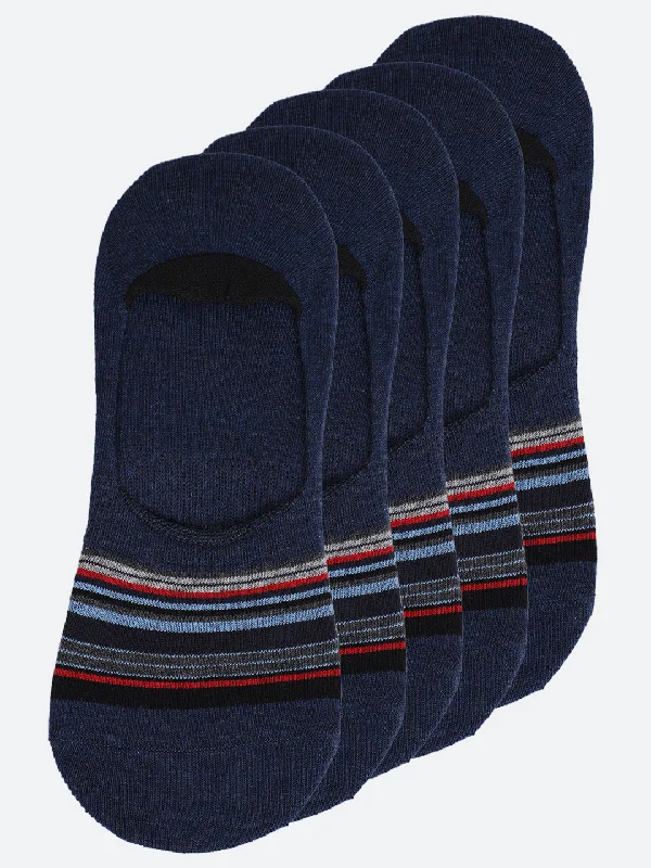 Men Set of 5 Foot Length Navy Socks