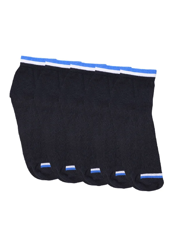 Men's Navy Blue Basic Ankle length Socks -Pack of 5